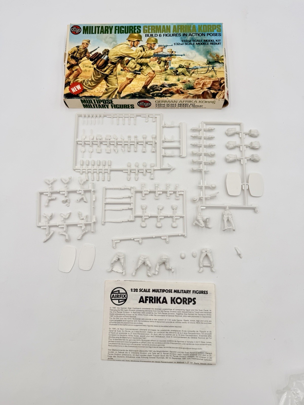 Airfix 1/32 Scale Military Figures German Afrika Korps 03581-3 VTG NO DECALS Airfix 1/32 Scale Military Figures German Afrika Korps 03581-3 VTG NO DECALS