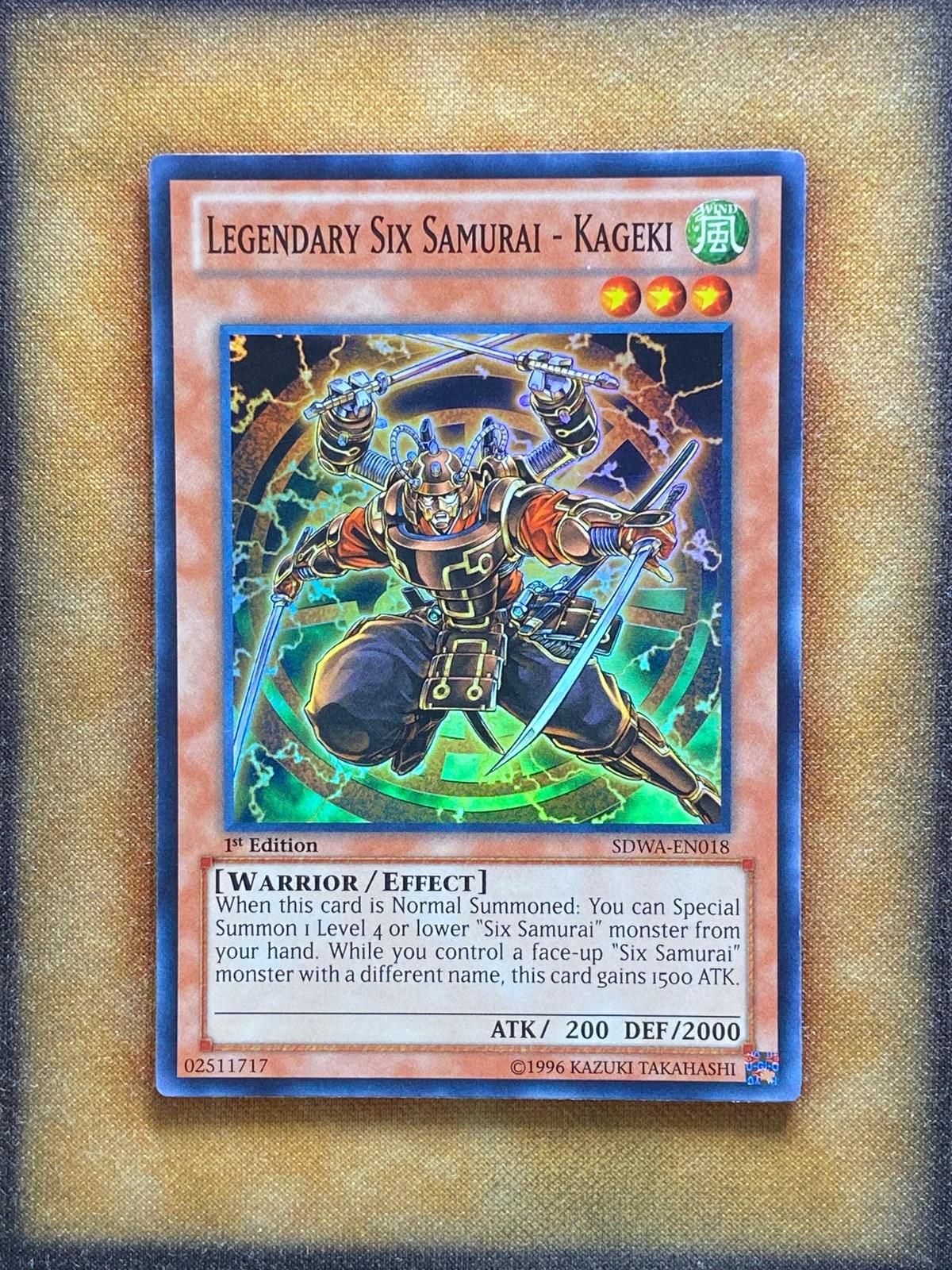 Yugioh Legendary Six Samurai - Kageki SDWA-EN018 Super Rare 1st Ed LP