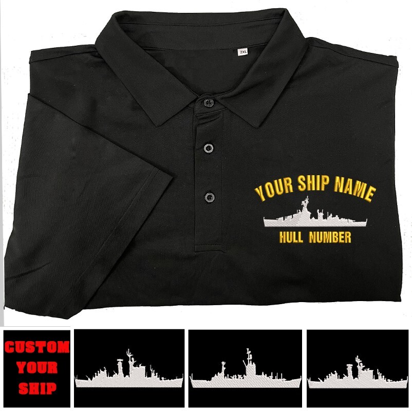 USS navy ship embroidered polo shirt, cutom your ussn ship,custom us navy ship USS navy ship embroidered polo shirt, cutom your ussn ship,custom us navy ship