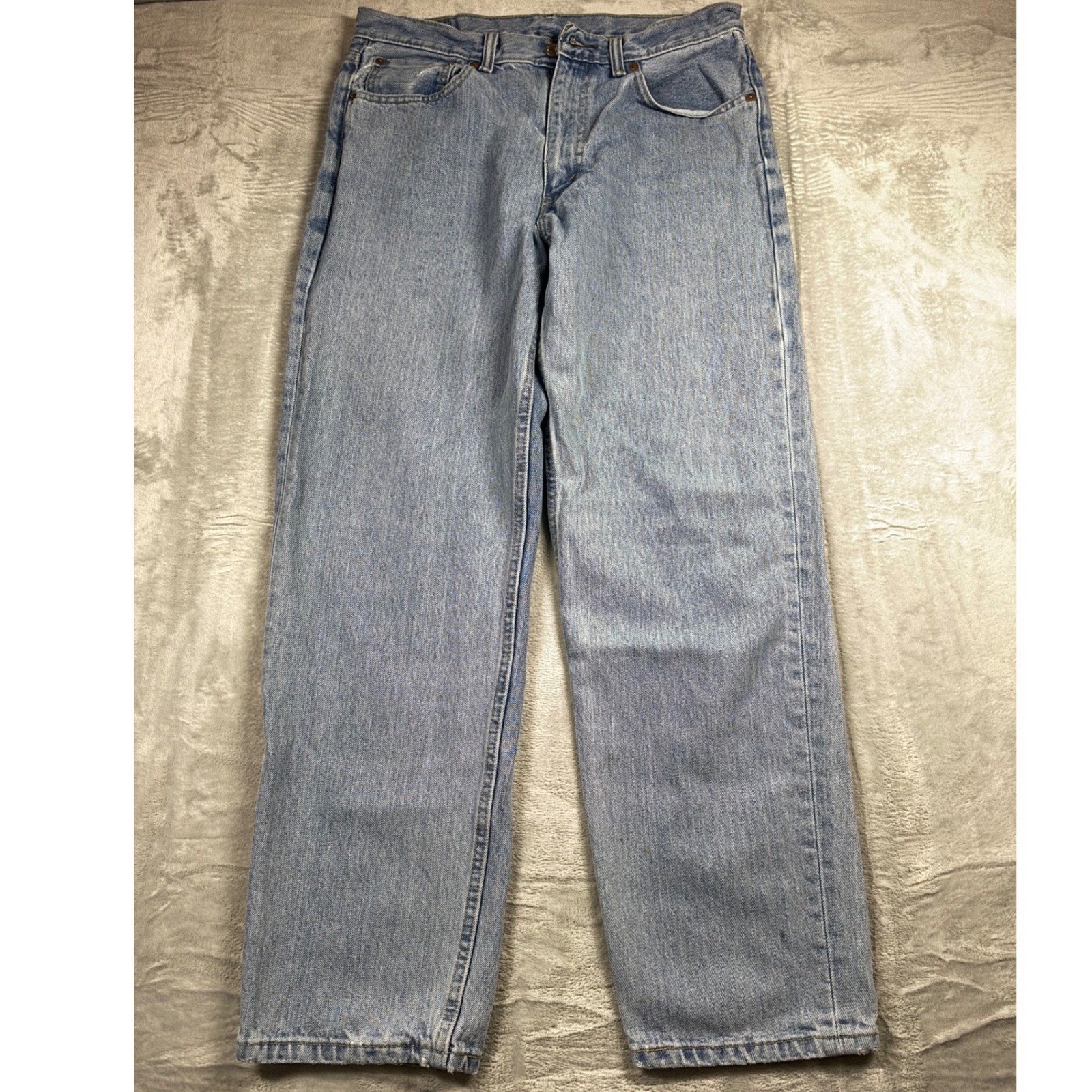 Levi\'s 550 Relaxed Fit Jeans Men 34x32 Faded Blue Distressed 100% Cotton Denim