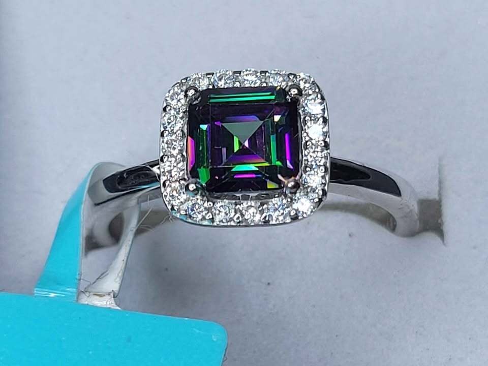 Sterling Silver Mystic Topaz Ring Size 7