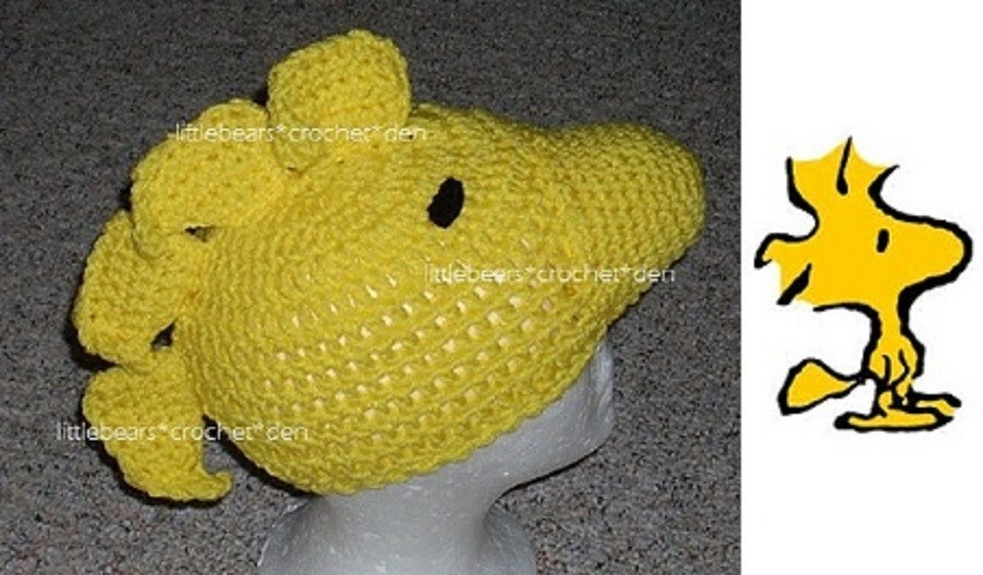 CUSTOM Boutique CROCHET WOODSTOCK from CHARLIE BROWN HAT Costume Halloween CUSTOM Boutique CROCHET WOODSTOCK from CHARLIE BROWN HAT Costume Halloween