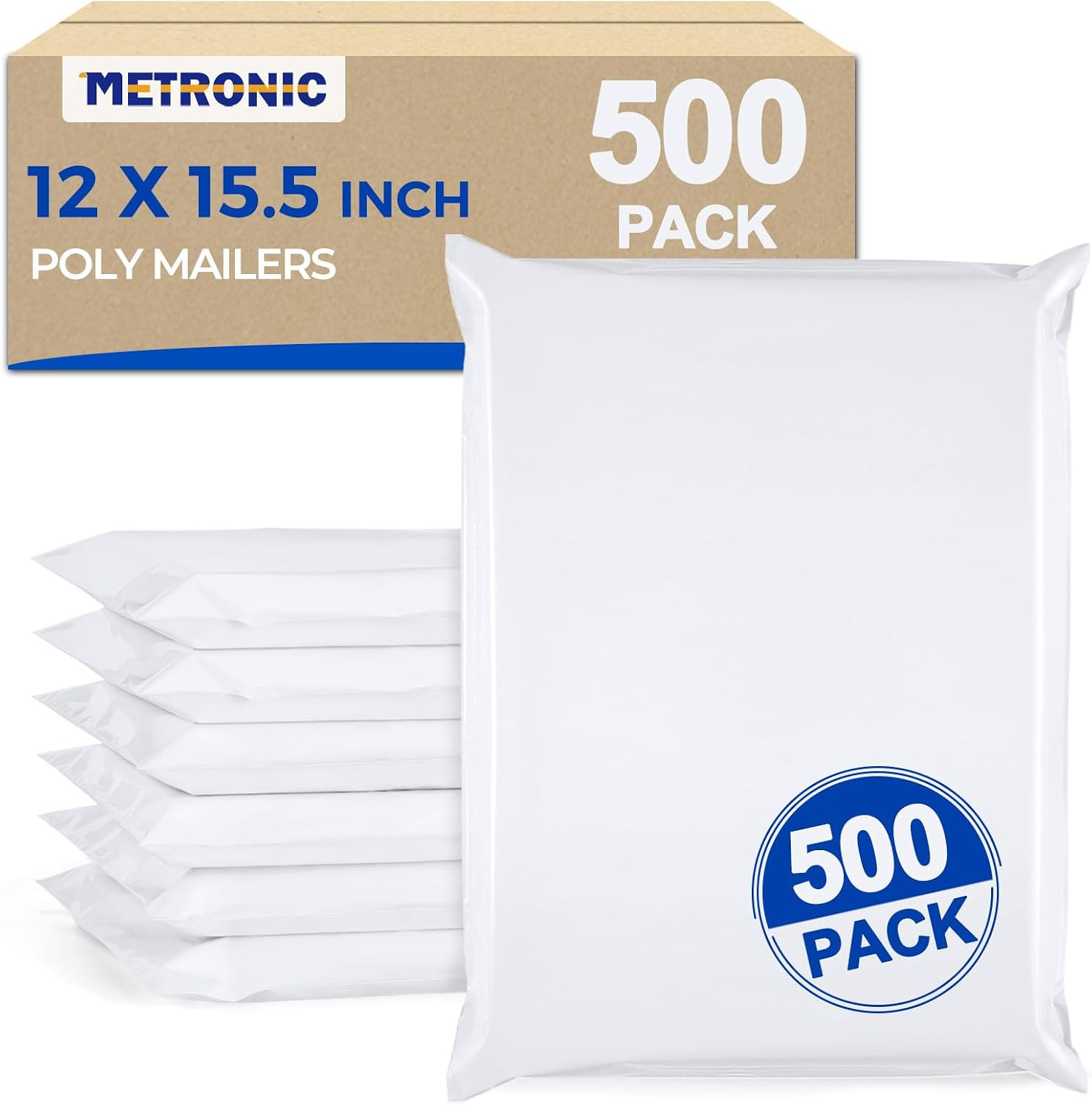 Poly Mailers 12X15.5 500Pcs Bulk Shipping Bags for Business White