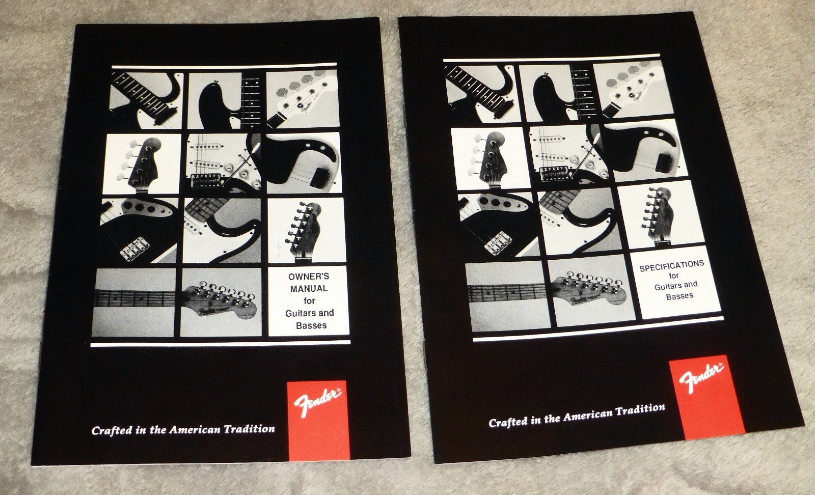Fender 1990s Stratocaster Telecaster Case Candy 2 Pack Owner\'s Manual, Specs Man