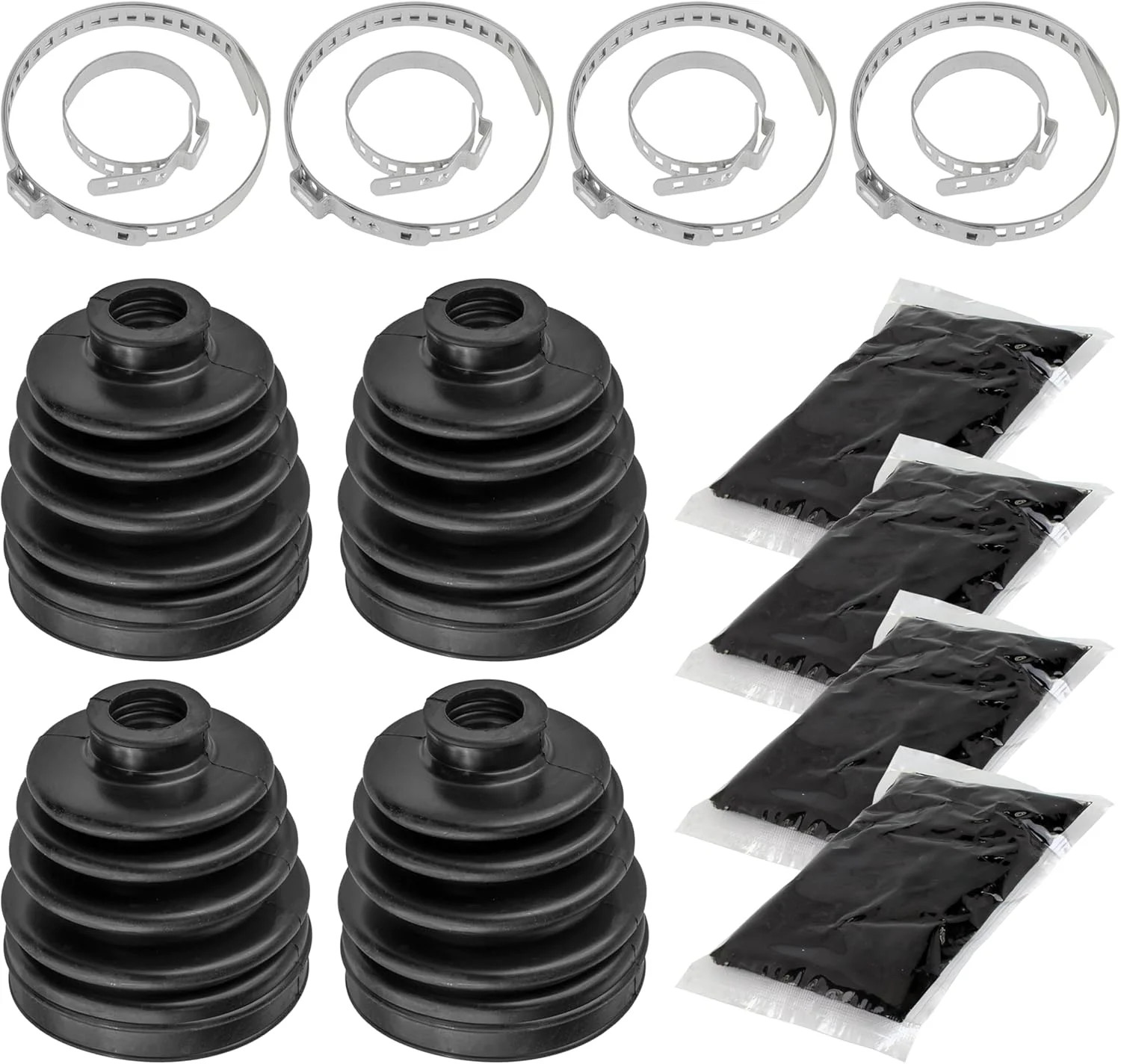 Caltric 2 Rear Axle Inner And Outer CV Boot Kits Compatible with Polaris...