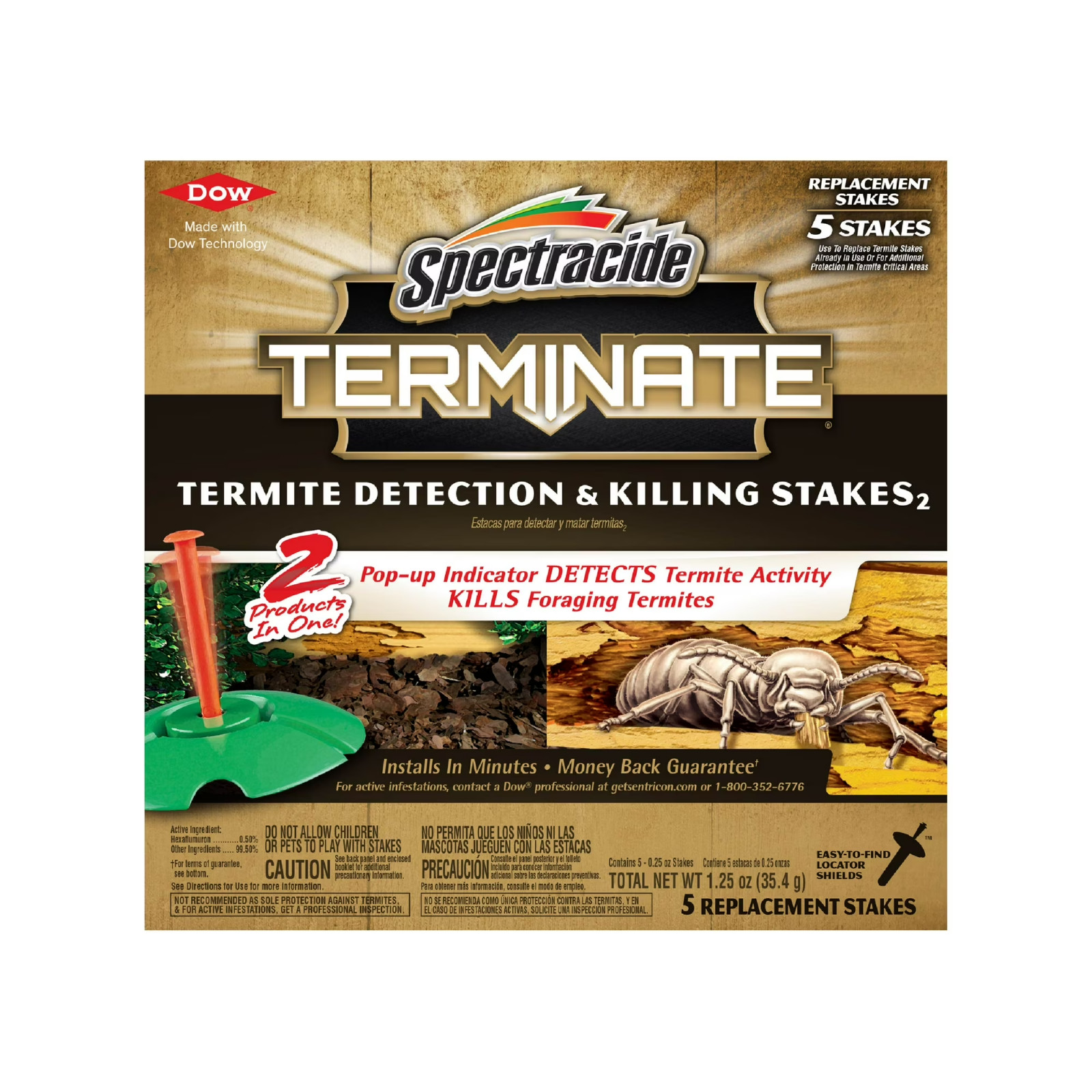 Terminate Termite Killing Stakes (5-Count) Trap Bait Insect Killer Bug Home Pest
