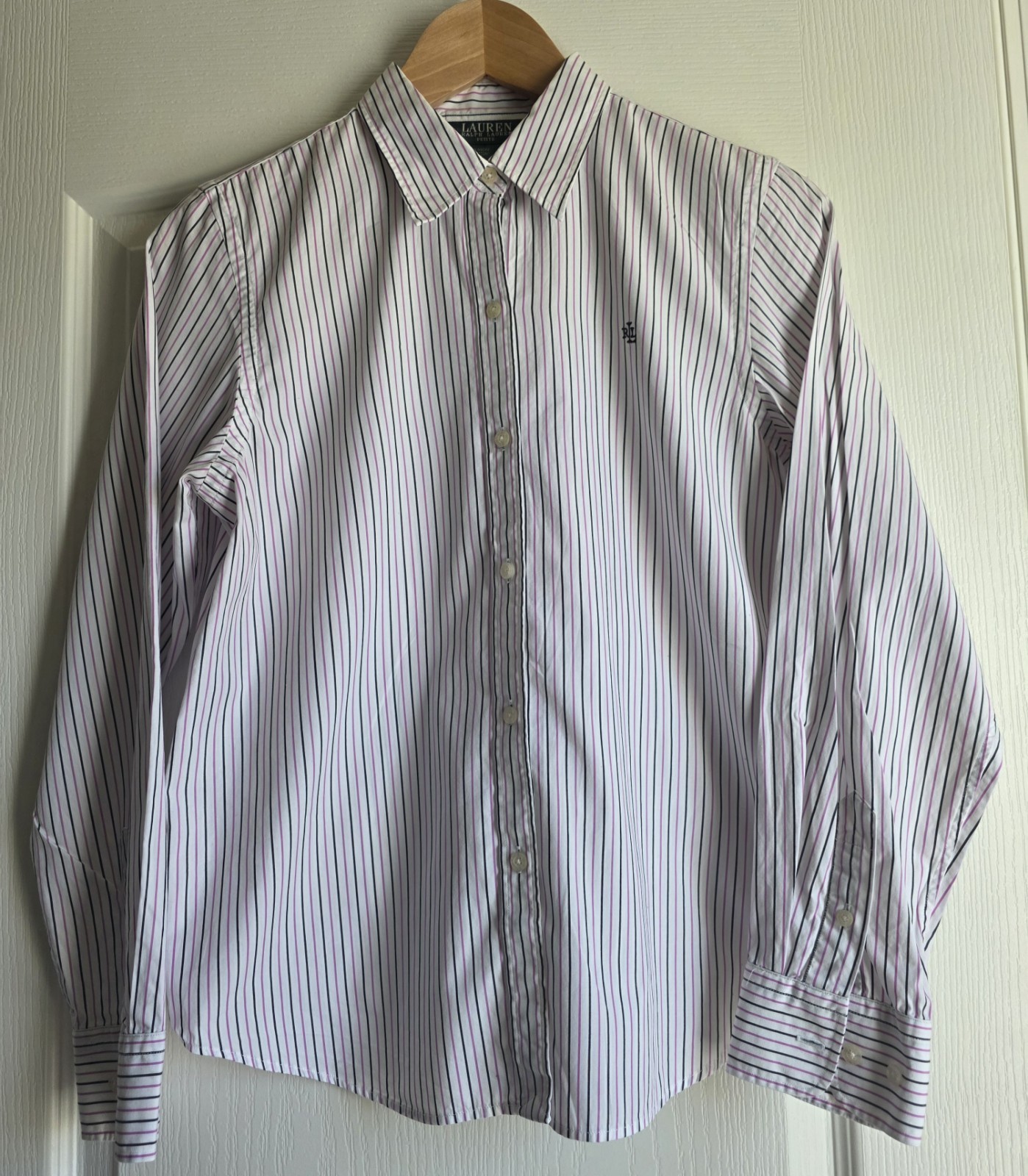 VTG Lauren Ralph Lauren Petite Women’s Striped Cotton Dress Shirt Long Sleeve M VTG Lauren Ralph Lauren Petite Women’s Striped Cotton Dress Shirt Long Sleeve M