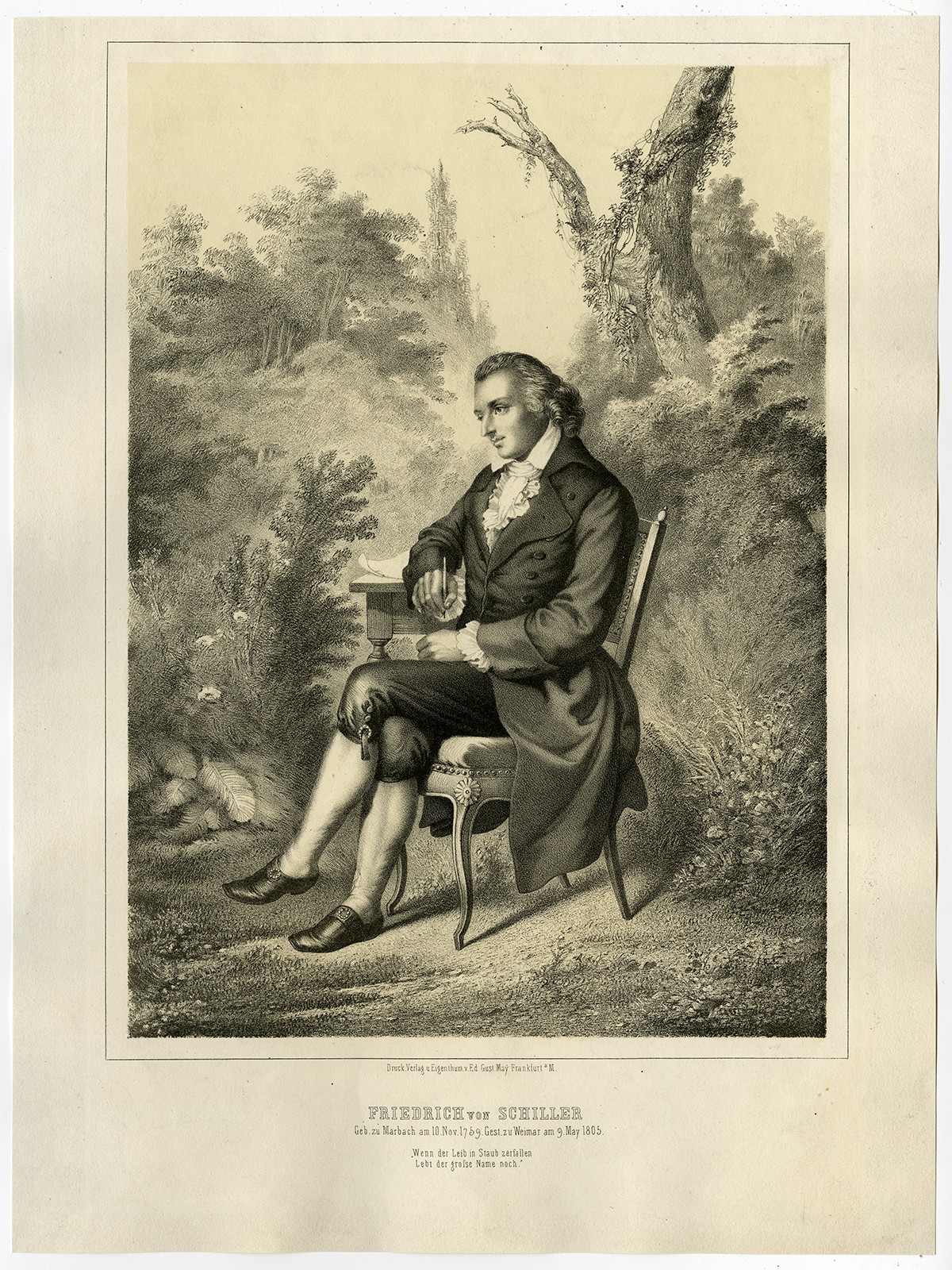 Antique Print-PORTRAIT-FRIERICH VON SCHILLER-AUTHOR-May-ca. 1840