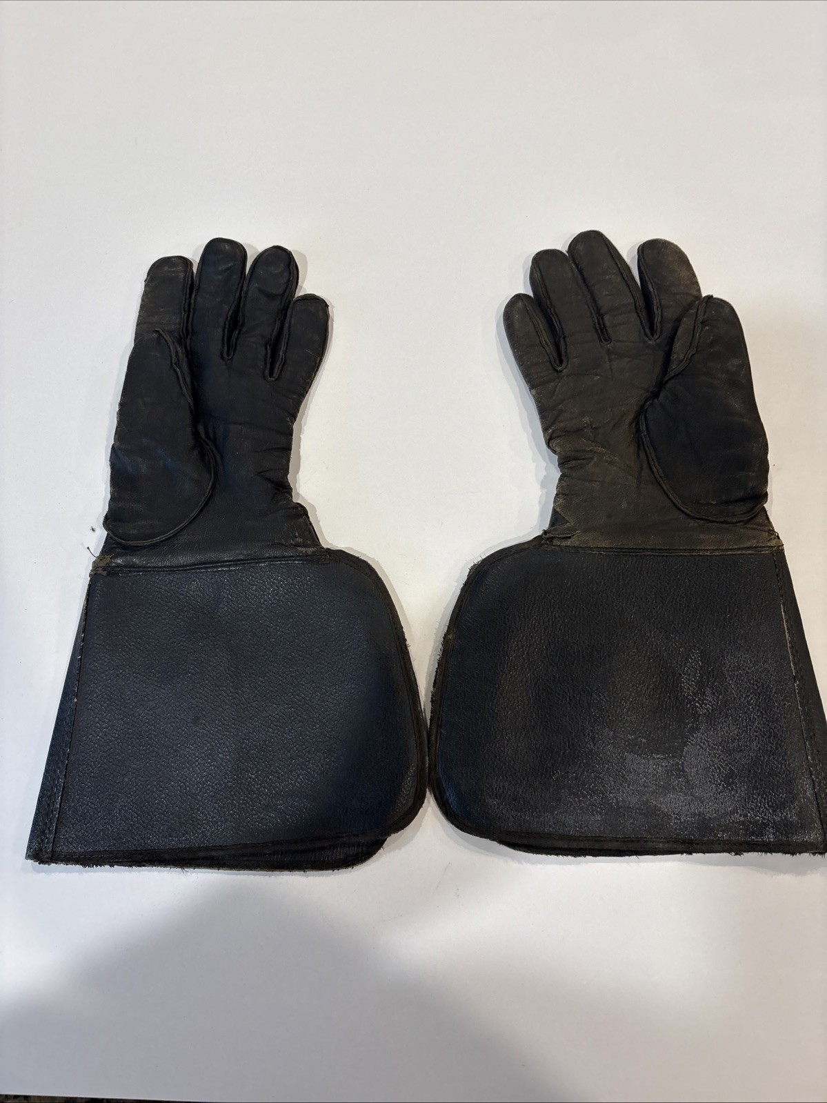 Vintage 30s 40s Mens Leather Motorcycle Gauntlet Riding Gloves Like Old Harley G