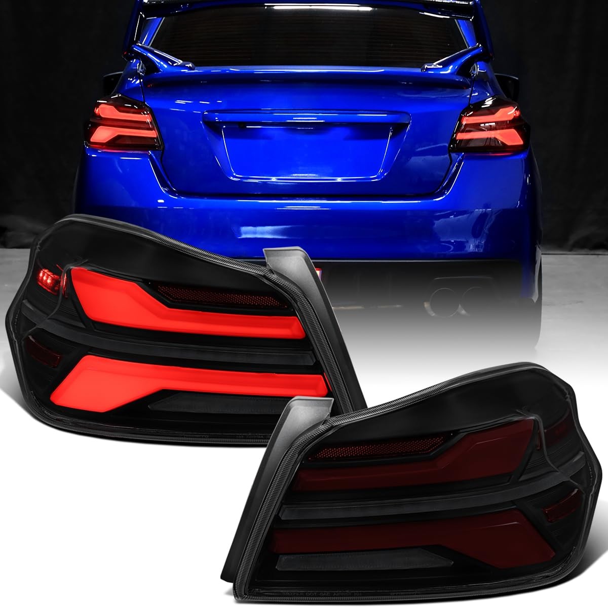 For 2015-2021 Subaru WRX WRX STI Full LED Tail Lights Sequential Signal Pair