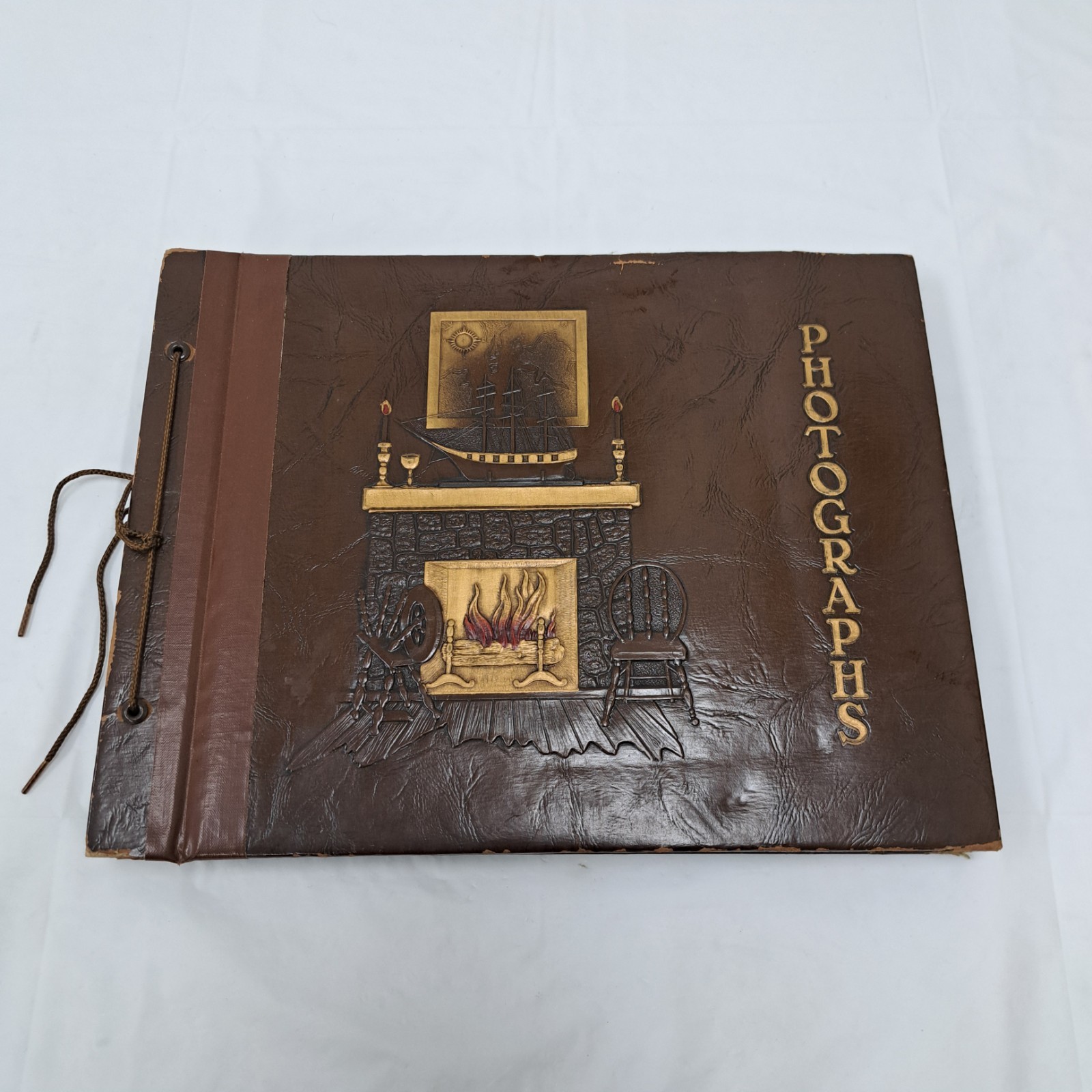 Vintage B&W Photographs Brown Photo Album Family Military Wedding Industrial Etc Vintage B&W Photographs Brown Photo Album Family Military Wedding Industrial Etc