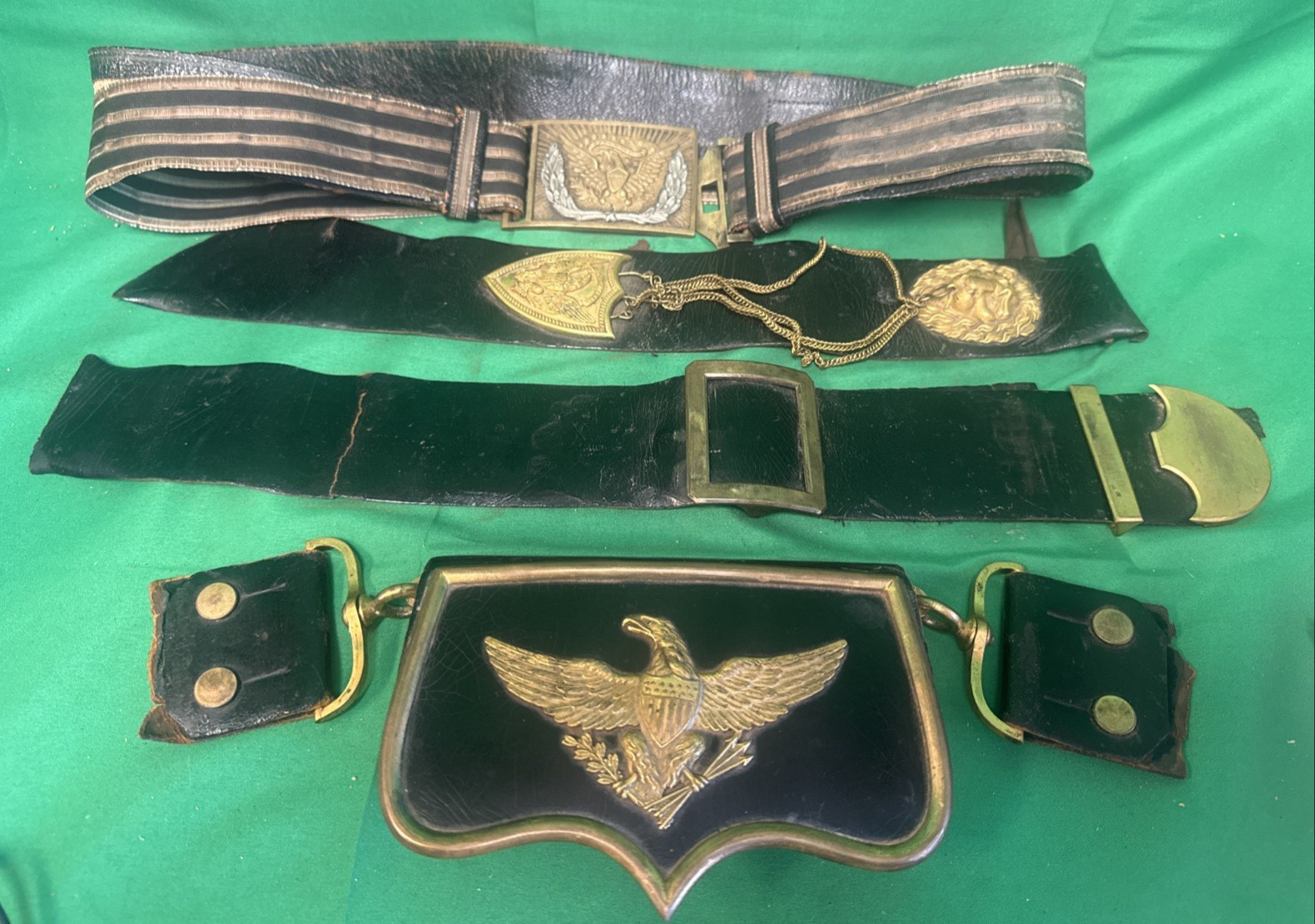 ORIGINAL CIVIL WAR UNION ARMY STAFF OFFICER EAGLE CARTRIDGE BOX