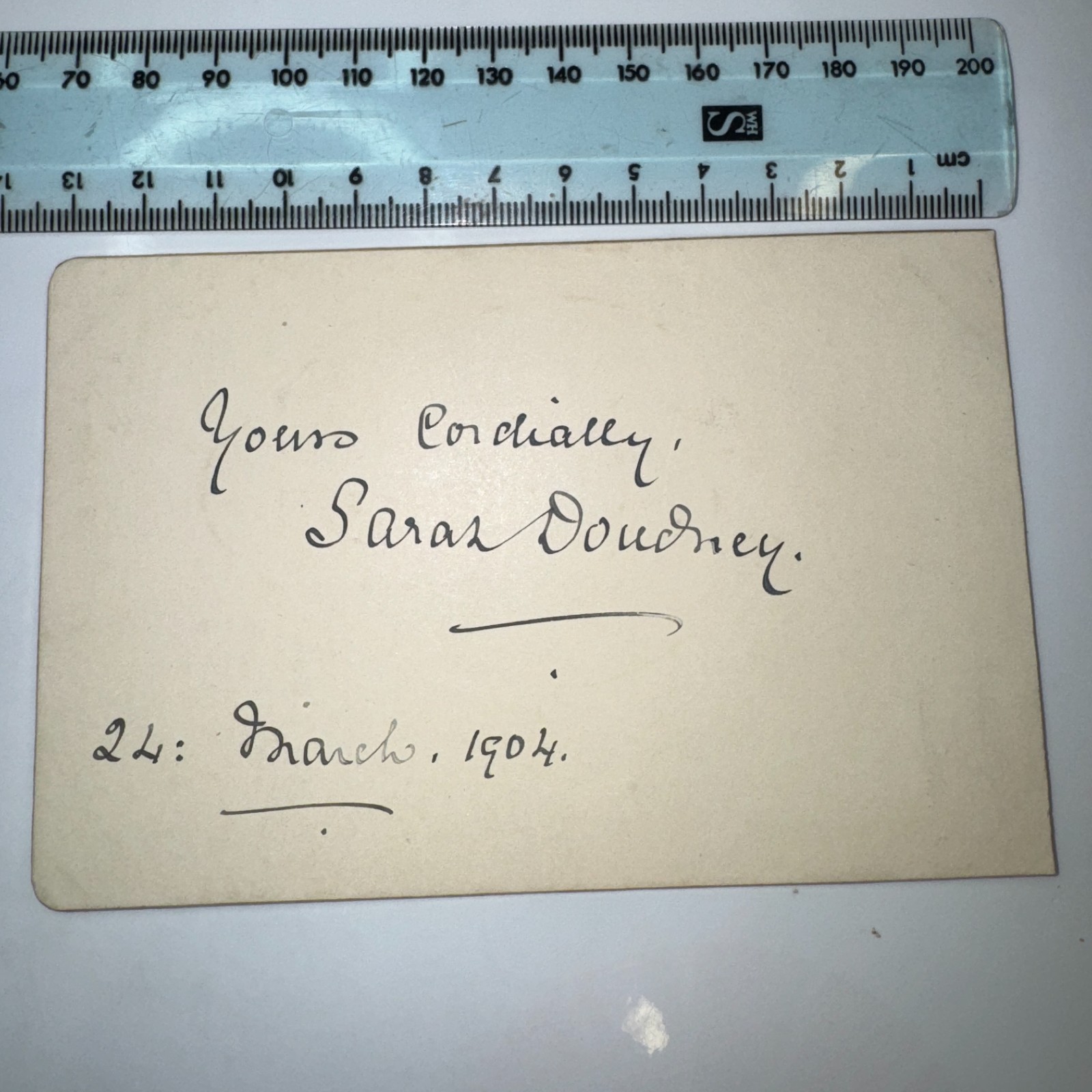 Sarah Doudney Hymn & Fiction Writer Poet Autograph Signature 1904