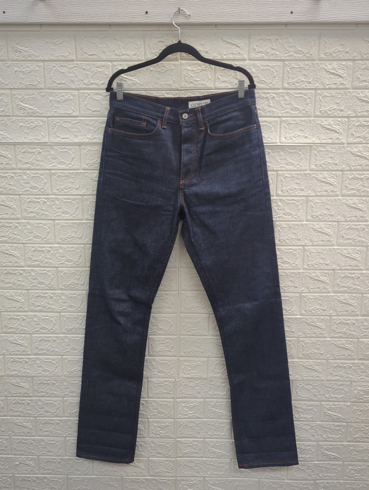 New Gustin Slim Raw Selvedge Denim Jeans Mens Size 34x36 New Gustin Slim Raw Selvedge Denim Jeans Mens Size 34x36