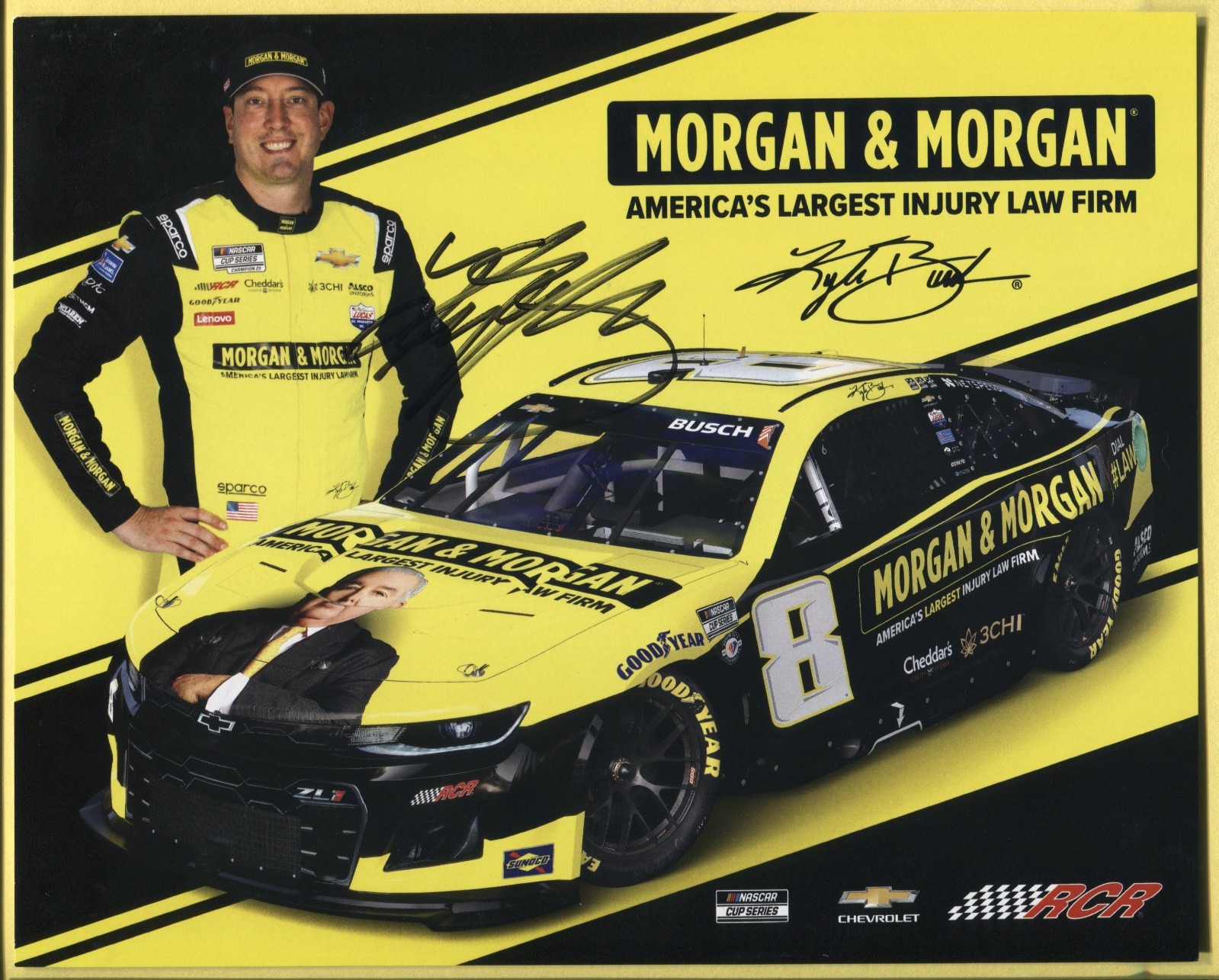 Kyle Busch Autographed Signed 8x10 Photo Morgan Hero Card - Nascar (1-171)