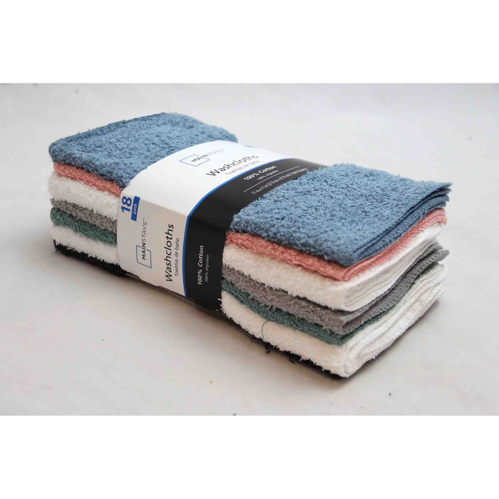 Mainstays 18-Pack Washcloth Bundle, Pastel Mainstays 18-Pack Washcloth Bundle, Pastel