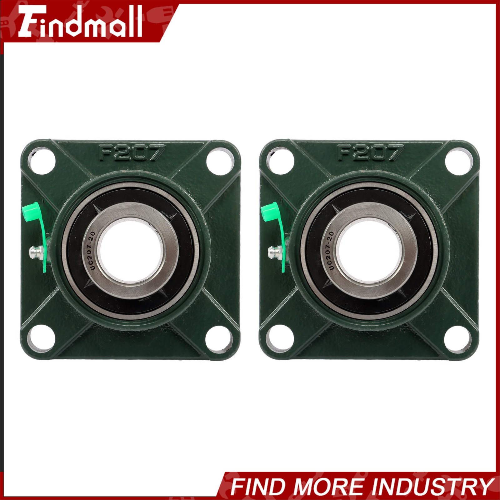 Findmall 2 Pack UCF207-20 Pillow Block Bearing 1-1/4