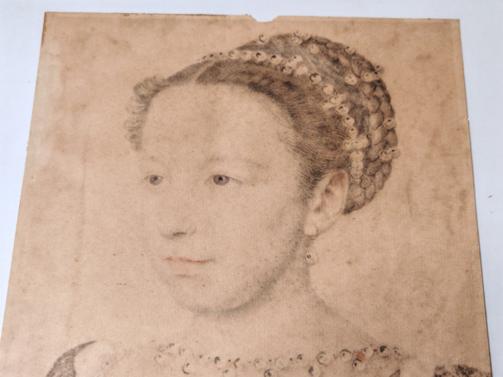 Engraving / Portrait of Queen Margot (Marguerite de Valois) - Henry IV Era 