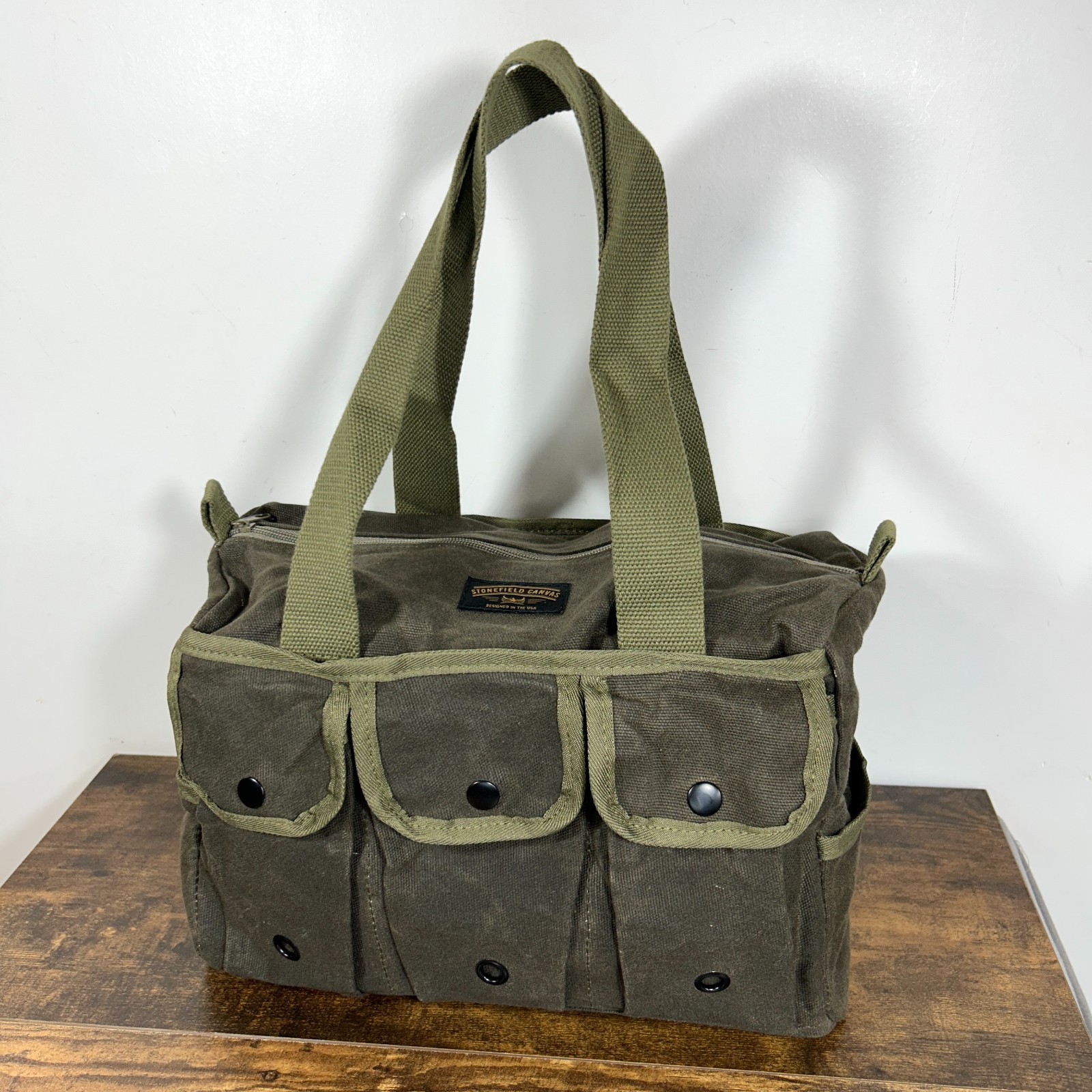 Stonefield Waxed Canvas Utility Bag Heavy Duty Cotton Water Resistant