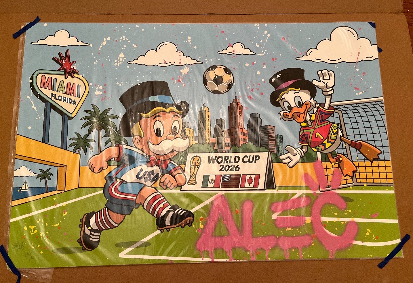 Alec Monopoly The Golden Goal Club 2026 Soccer Football World Cup print COA