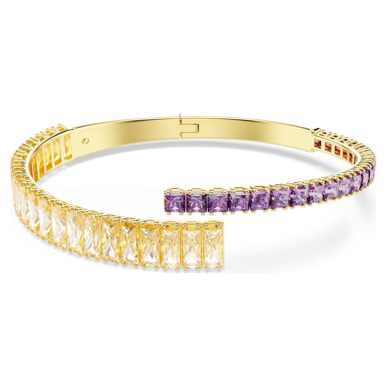 Elegant Baguette & Square Crystal Bangle - Swarovski Elements Jewelry