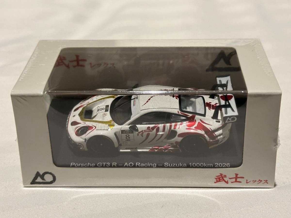 Spark AO Racing Porsche 911 GT3R Suzuka 1000km 2026 Rexy 1/64 Diecast Model Car