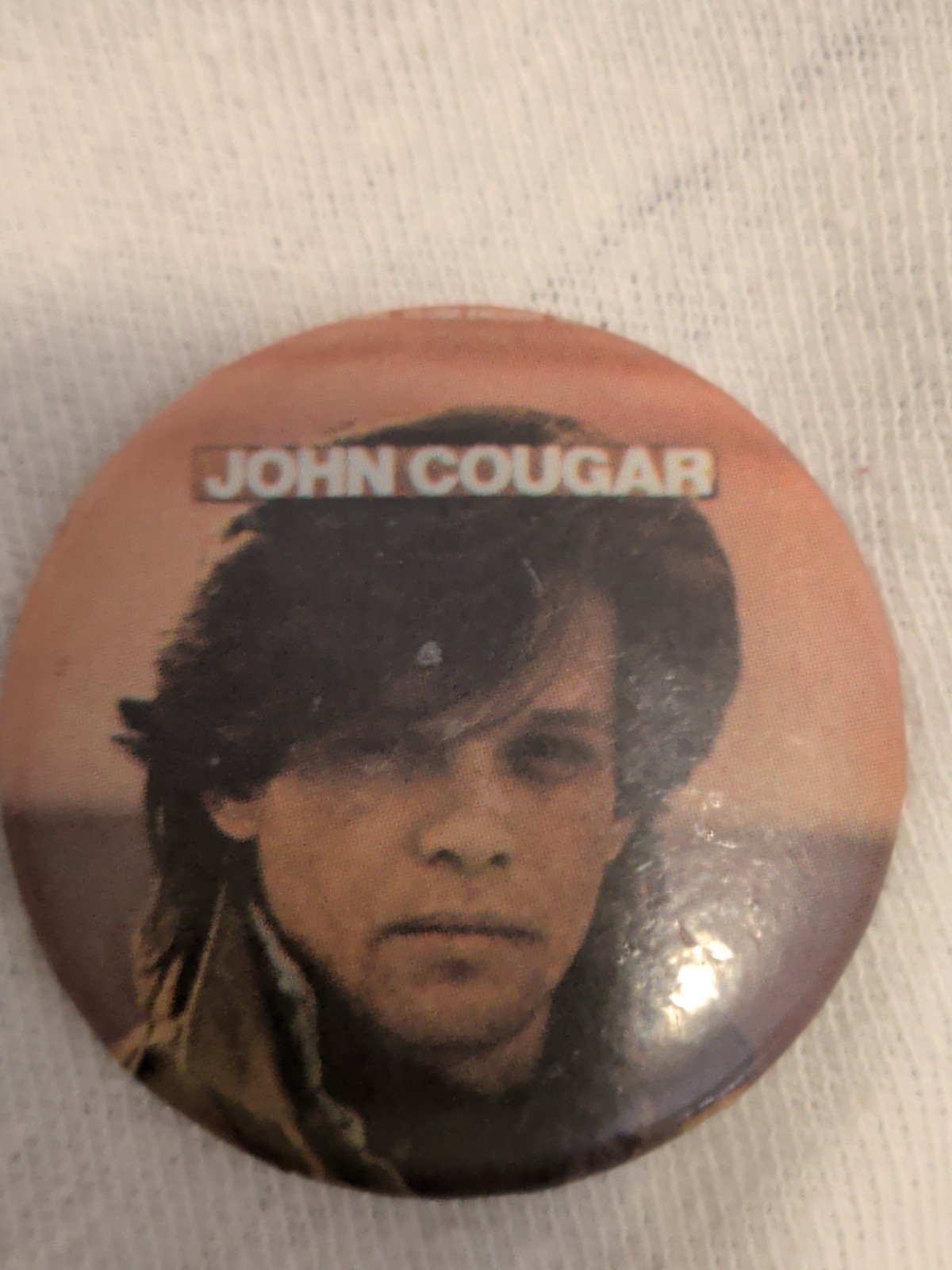 RARE Vintage 1982 JOHN COUGAR Mellencamp promo button pin American Fool 1.25 RARE Vintage 1982 JOHN COUGAR Mellencamp promo button pin American Fool 1.25