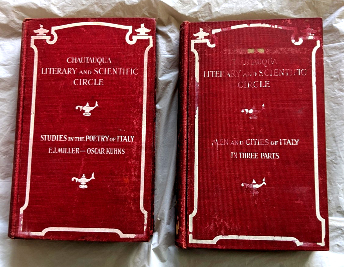 Vintage📕1901🎈Chautauqua Italy🔴Studies in Poetry Men and Cities Hardcover Book