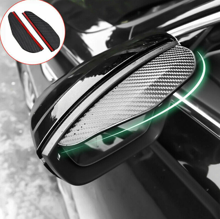 2x Set Carbon Fiber Auto Car Rear Mirror Rain Visor Guard Cover Car Accessories 2x Set Carbon Fiber Auto Car Rear Mirror Rain Visor Guard Cover Car Accessories