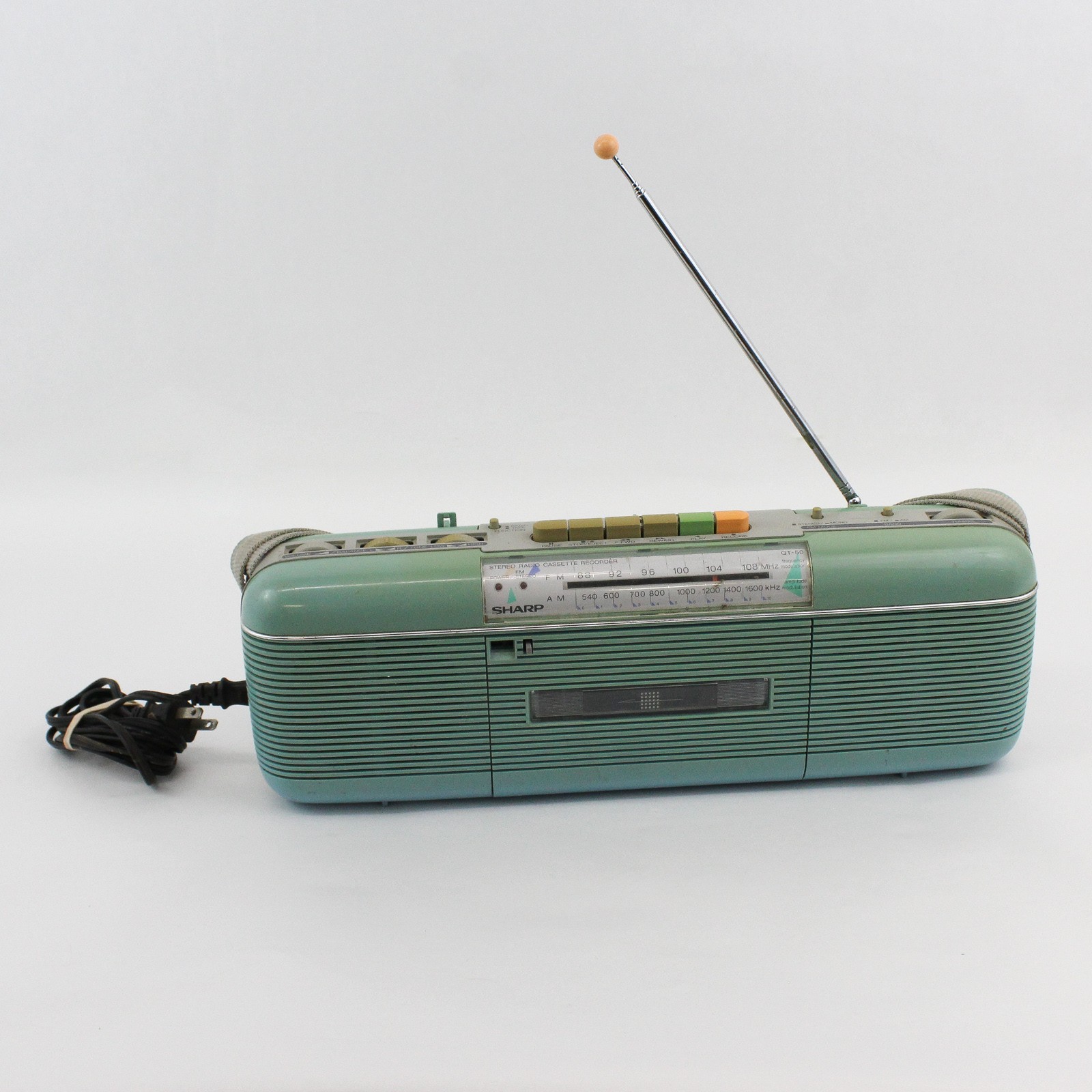 Sharp QT-50 Vintage Portable Stereo Radio Cassette Recorder Boombox