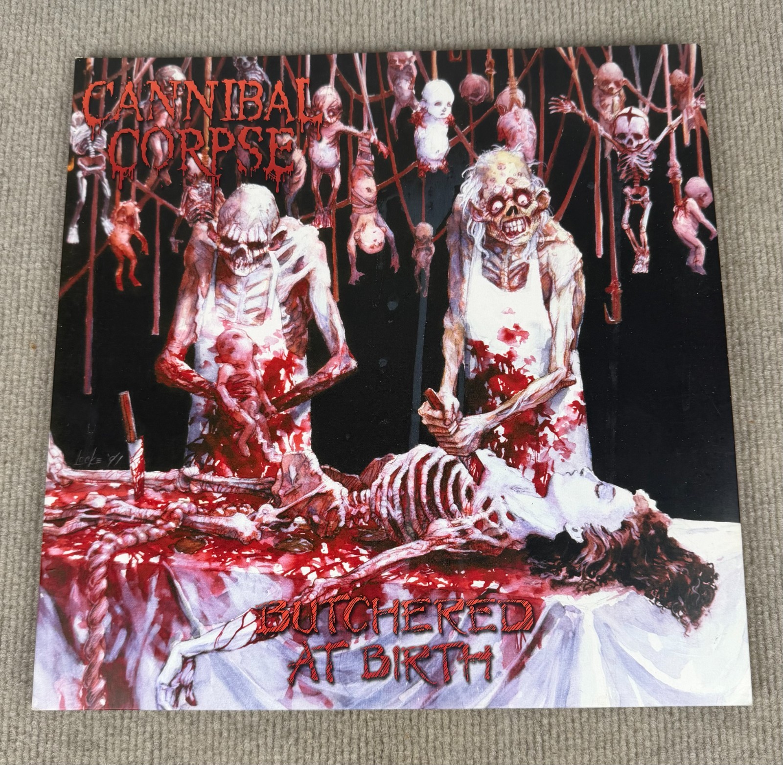 Cannibal Corpse Butchered At Birth LP White Vinyl 2009 BOBV148LP VG+ Cannibal Corpse Butchered At Birth LP White Vinyl 2009 BOBV148LP VG+