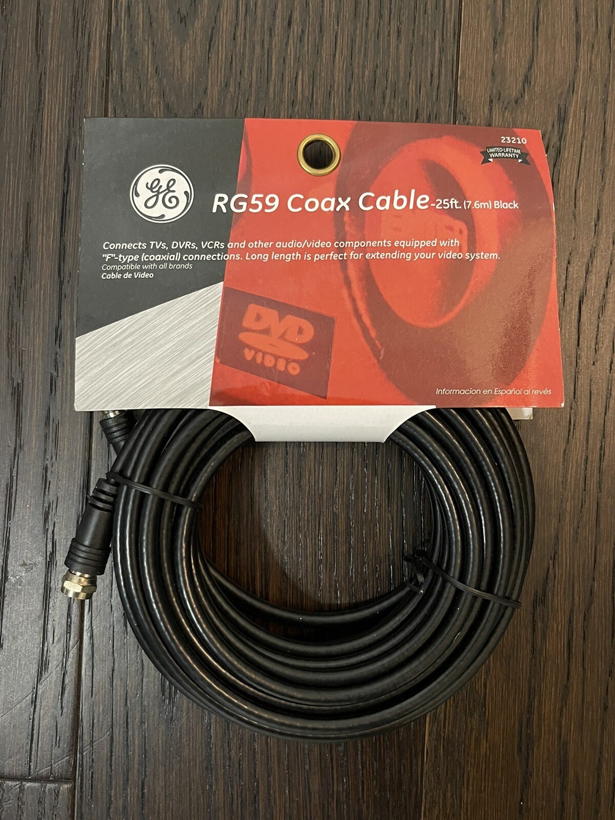 GE RG59 Coax Cable 25\' (7.6m) ***NEW*** GE RG59 Coax Cable 25\' (7.6m) ***NEW***