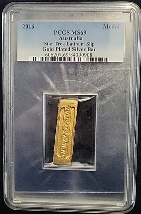 2016 Australia Star Trek Latinum Slip 1 oz PCGS MS69 | 1oz Silver Bar 2016 Australia Star Trek Latinum Slip 1 oz PCGS MS69 | 1oz Silver Bar
