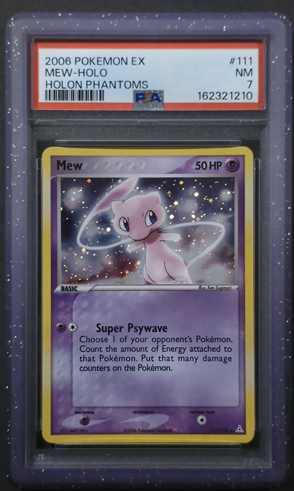Pokemon - Mew 111/110 Secret Rare Holo - 2006 EX Holon Phantoms - PSA 7 New Cert Pokemon - Mew 111/110 Secret Rare Holo - 2006 EX Holon Phantoms - PSA 7 New Cert