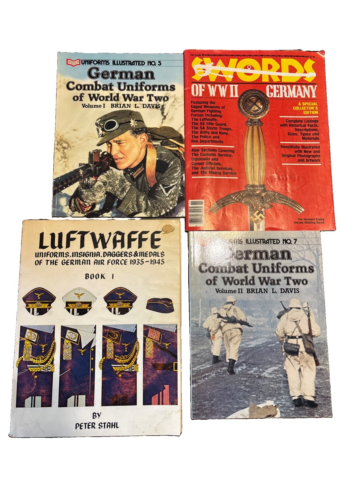 Lot Of 4 German Uniform WWII Era Insignia, Weapons, Luftwaffe Reenactment Books
