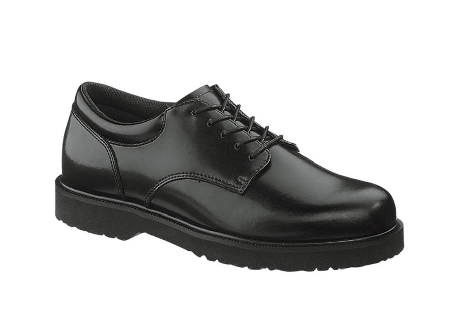 Bates Men's High Shine Duty Oxford Black Leather Uniform Shoes Slip Resistant