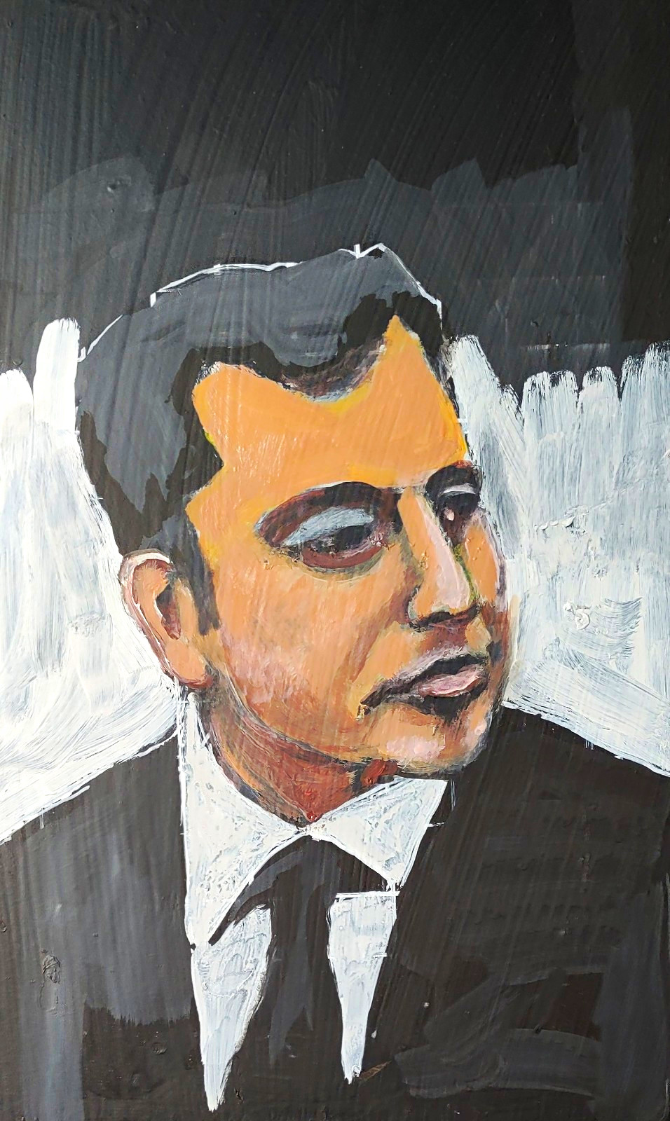 Portrait Painting of Man in Suit and Tie - Original Hand-Painted Artwork Portrait Painting of Man in Suit and Tie - Original Hand-Painted Artwork
