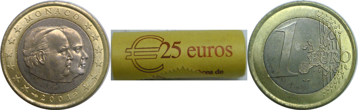 2001 (a) Monaco 1 Euro KM# 173 Uncirculated 1 Coin