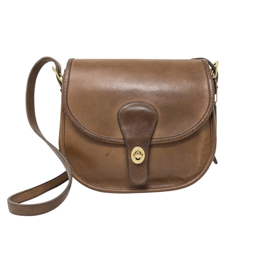 Coach Saddlery Bag 9535 Putty Brown Leather NYC Crossbody Minimal Vintage