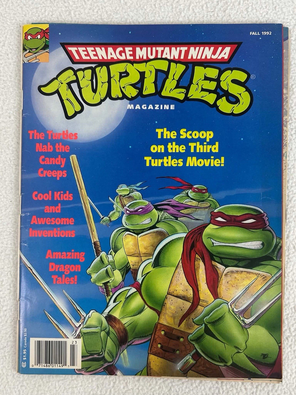 Vtg 1992 TMNT Magazine Fall Issue 10 Complete w/ Raphael Halloween Poster & More Vtg 1992 TMNT Magazine Fall Issue 10 Complete w/ Raphael Halloween Poster & More