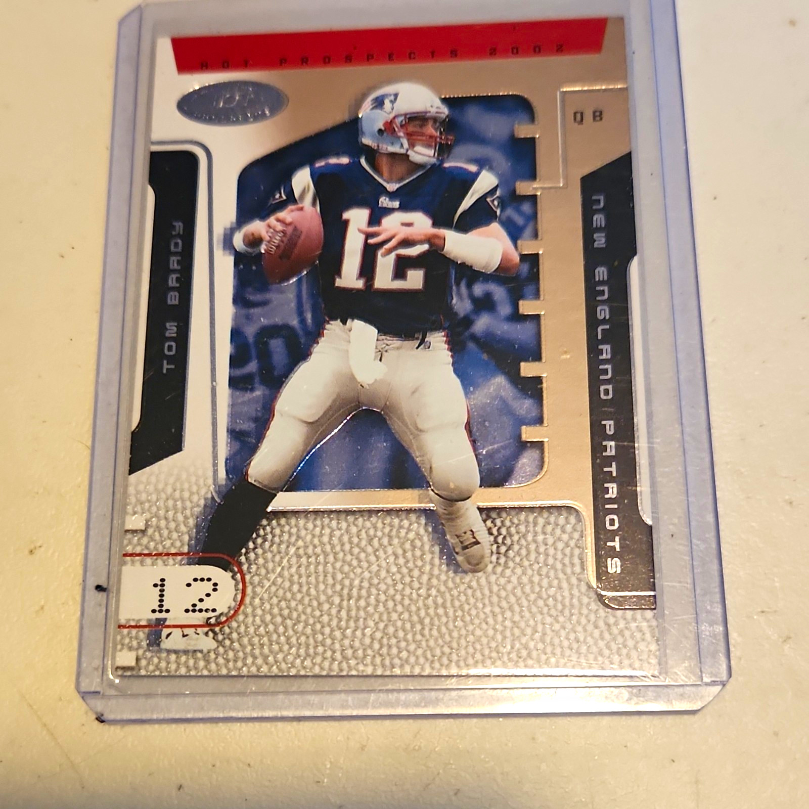 Fleer 2002 Hot Prospects Tom Brady New England Patriots NFL Card #12 Base Fleer 2002 Hot Prospects Tom Brady New England Patriots NFL Card #12 Base