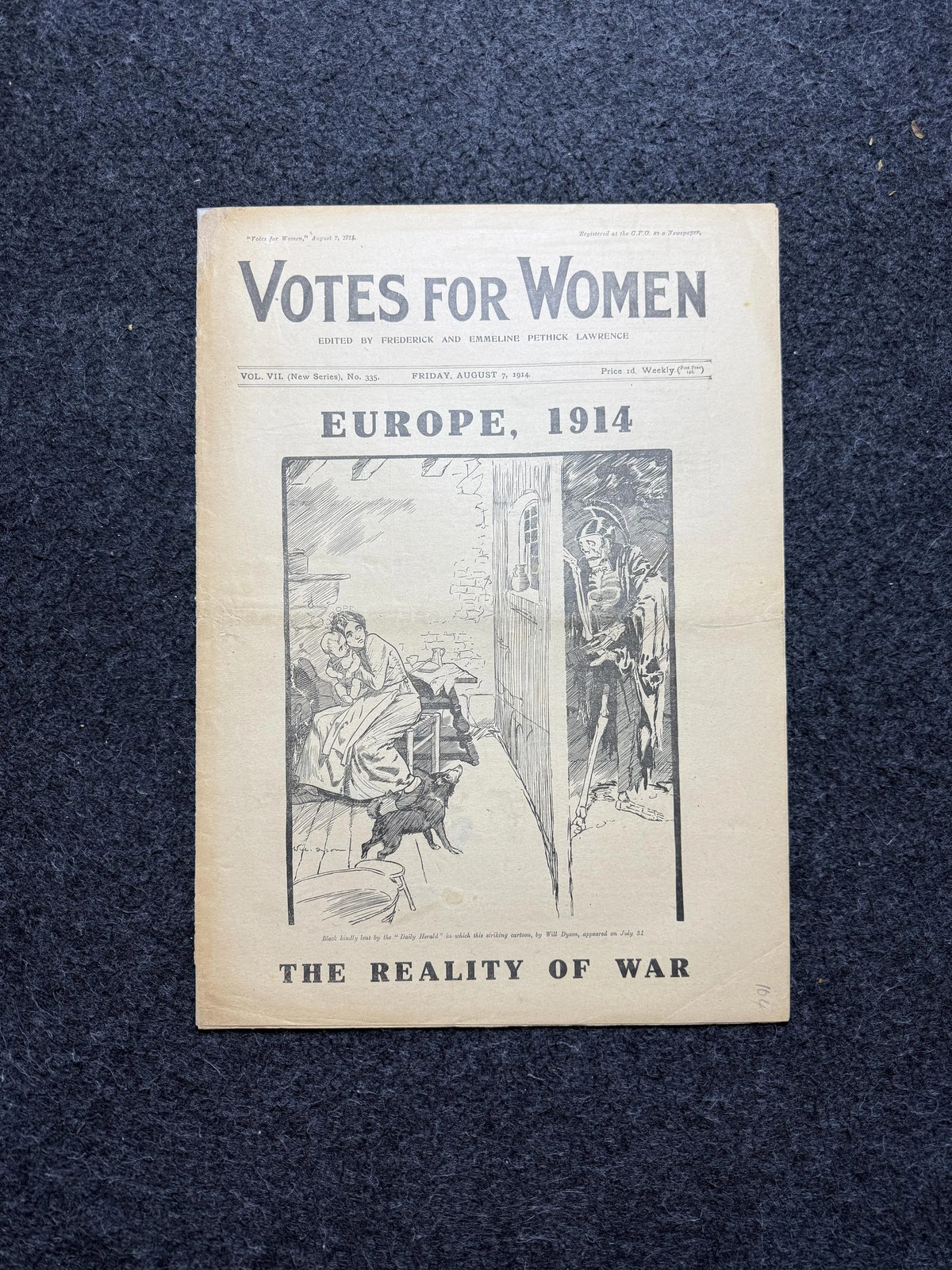 1914 WWI Begins in Europe, Suffragist Feminist Newspaper, World War One Gifts, 1914 WWI Begins in Europe, Suffragist Feminist Newspaper, World War One Gifts,