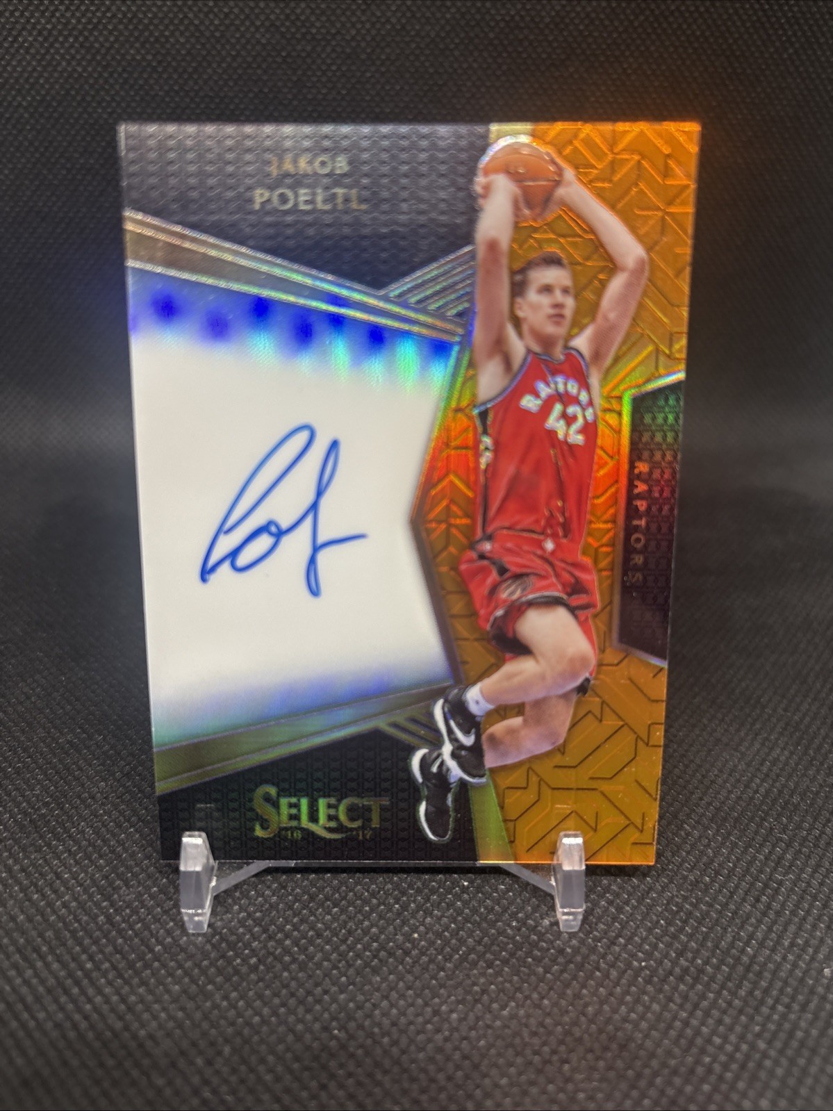 2016-17 Panini Select - Rookie Signatures Jakob Poeltl #7 Orange Prizm /60 2016-17 Panini Select - Rookie Signatures Jakob Poeltl #7 Orange Prizm /60