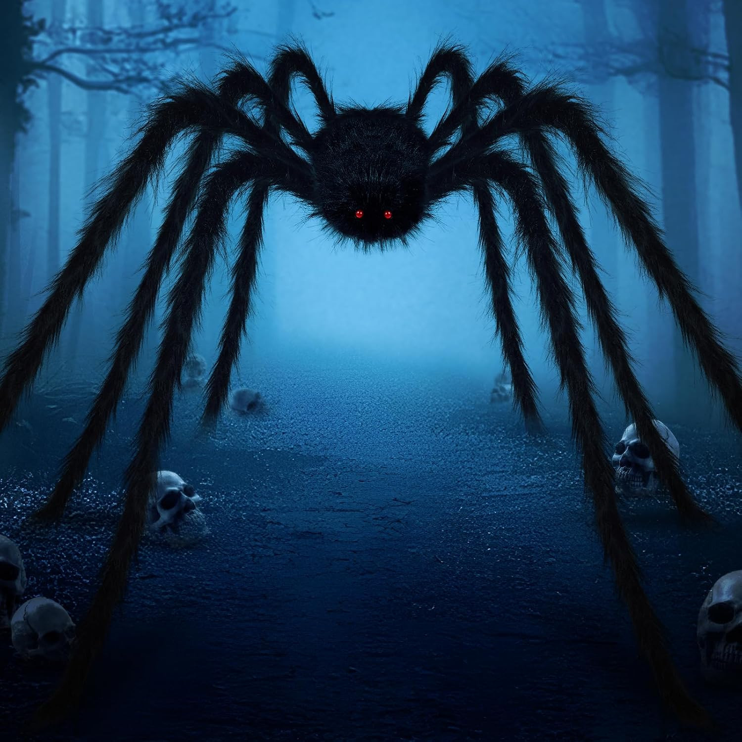 15FT Halloween Giant Spider Outdoor Decorations - Scary Large Spider Props for H
