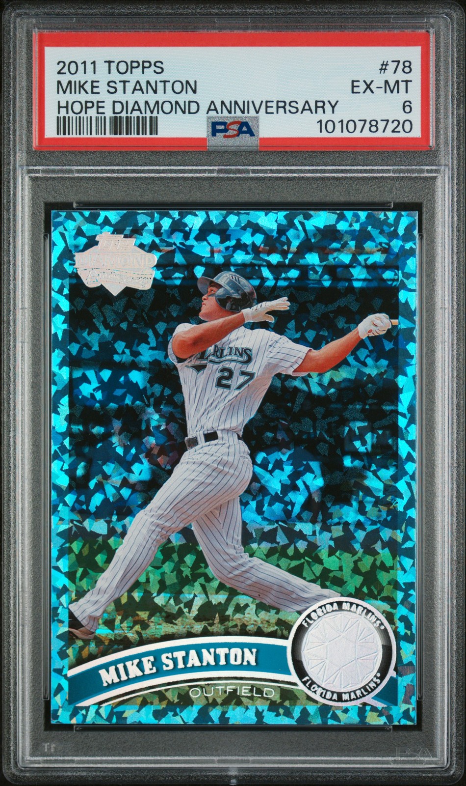2011 TOPPS HOPE DIAMOND ANNIVERSARY #78 MIKE STANTON 22/60 PSA 6