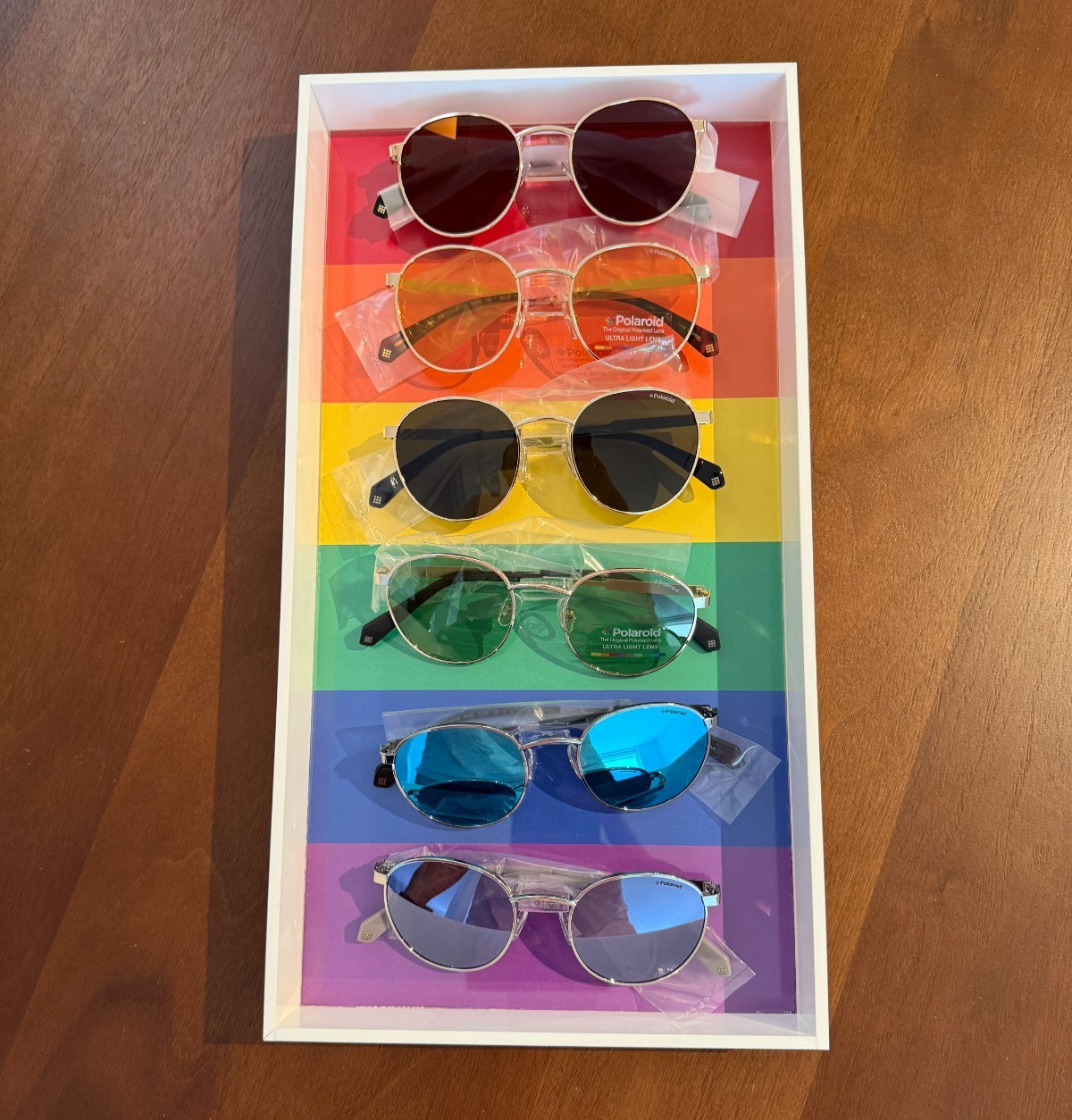 Polaroid Eyewear 6 Pair Sunglasses Rainbow Pride Gift Set NEW Collector Box