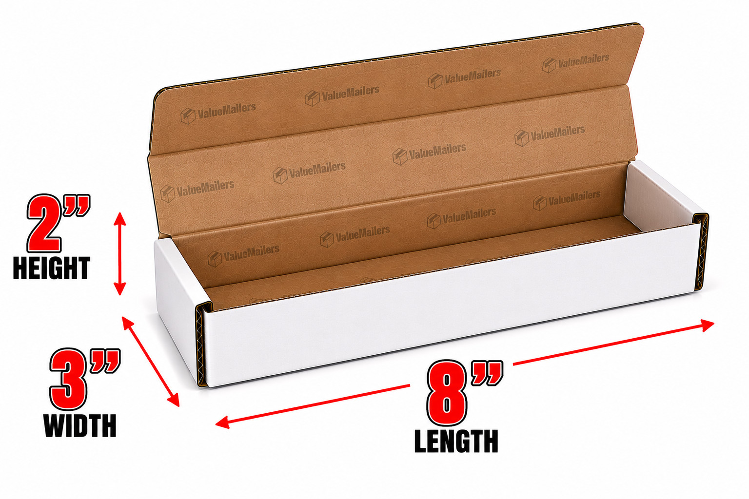 8x3x2 White Corrugated Shipping Mailers Packing Box Boxes Folding 100 To 1000