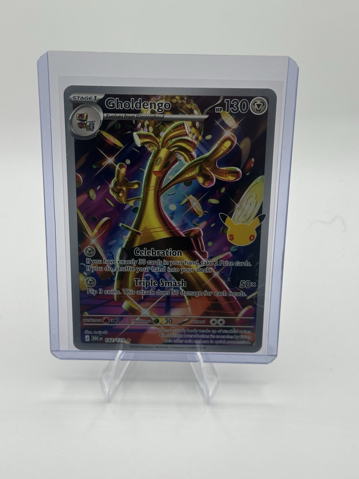 Gholdengo 142/128 Me: 30th Celebration Holo Pokemon TCG Illustration Rare🔥🔥