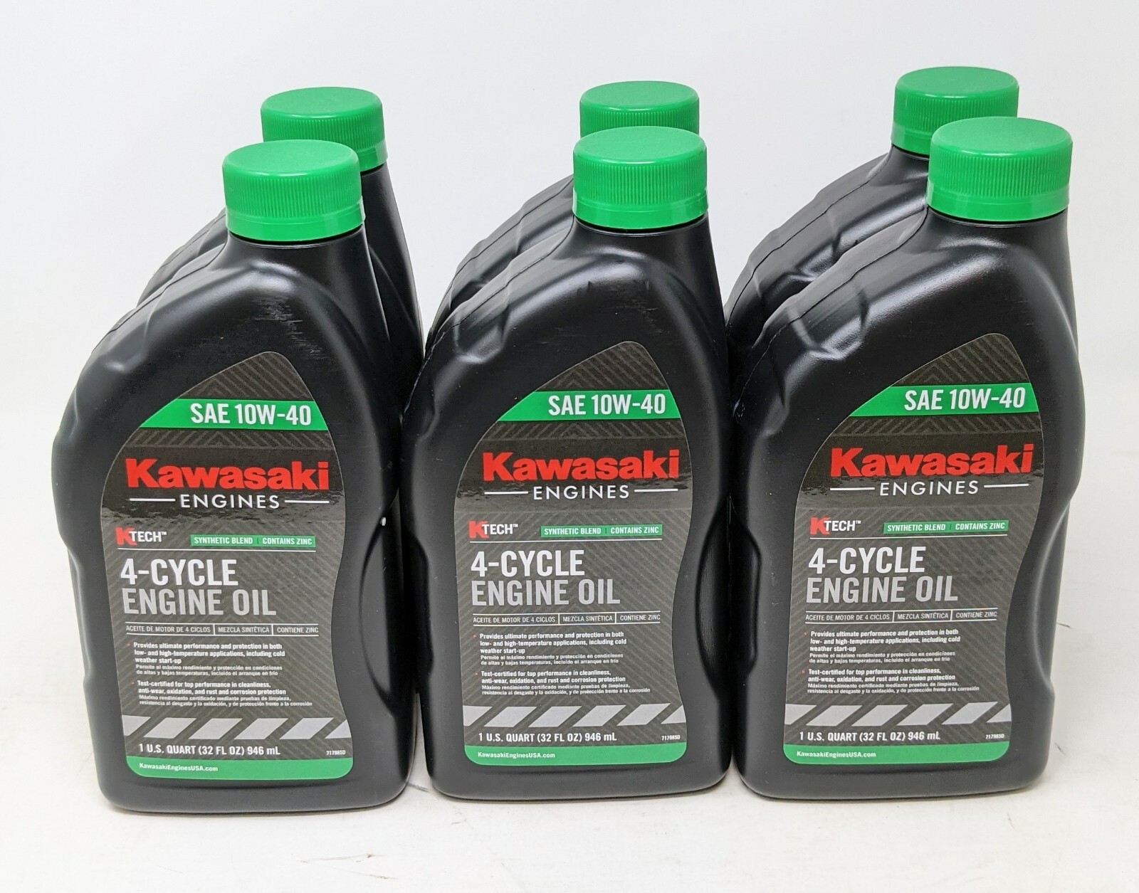Kawasaki 6PK Genuine OEM 10W40 Motor Oil Quart 4-Cycle K-Tech 99969-6296 Kawasaki 6PK Genuine OEM 10W40 Motor Oil Quart 4-Cycle K-Tech 99969-6296