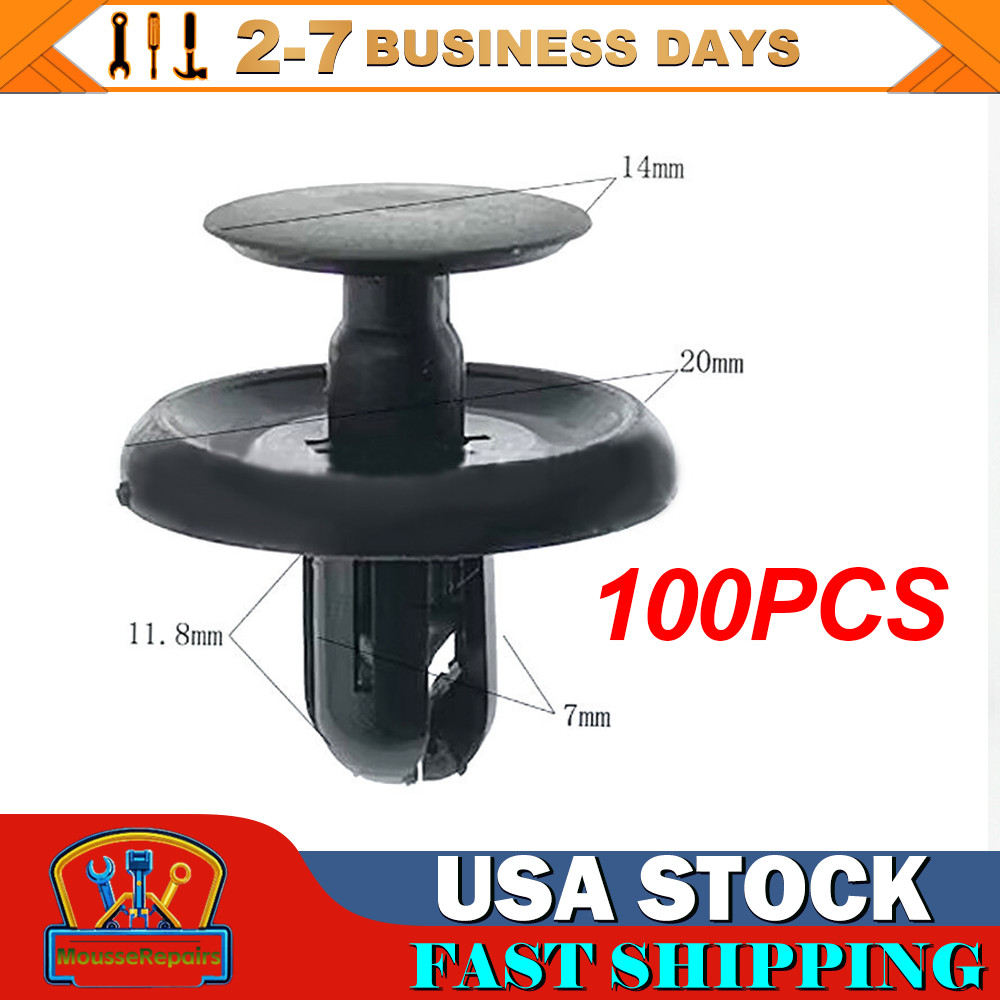 100 Pcs Engine Cover Grille Bumper Retainer Clips for #90467-07211 Toyota/ Lexus